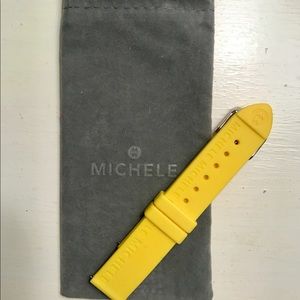 Michele 18mm yellow silicone strap